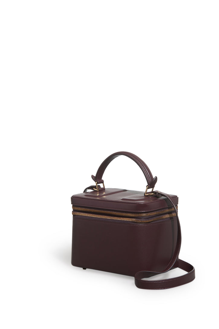 Cartuchera Makeup Bag in Bordeaux Nappa Leather