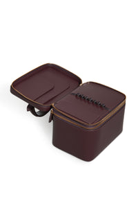 Cartuchera Makeup Bag in Bordeaux Nappa Leather