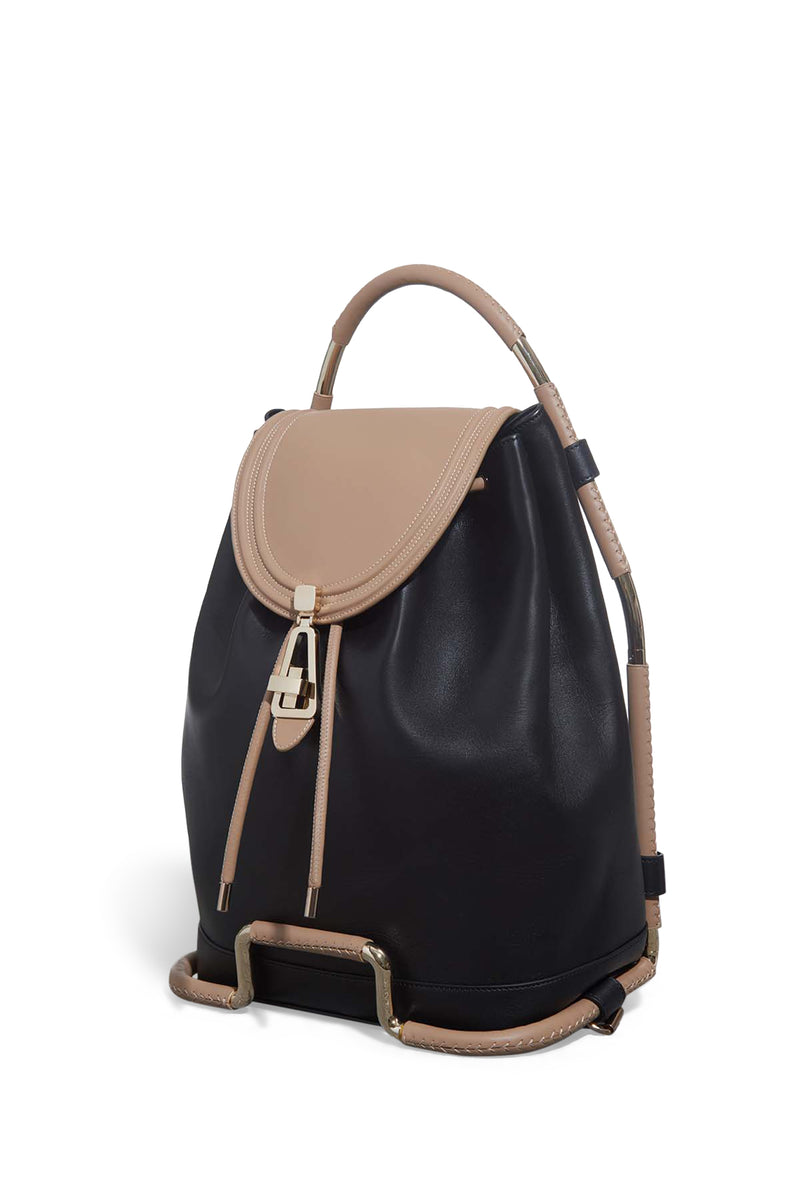 Black Nude Nappa Leather Nadia Backpack - Side Angle | Gabriela Hearst