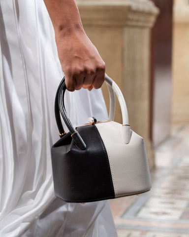 Mini Baez Bag in Black & Ivory Nappa Leather