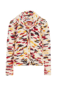 Moses Space Dye Knit Cardigan in Fire Multi Welfat Cashmere