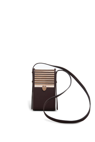Mabel Crossbody Phone Case in Bordeaux Nappa Leather