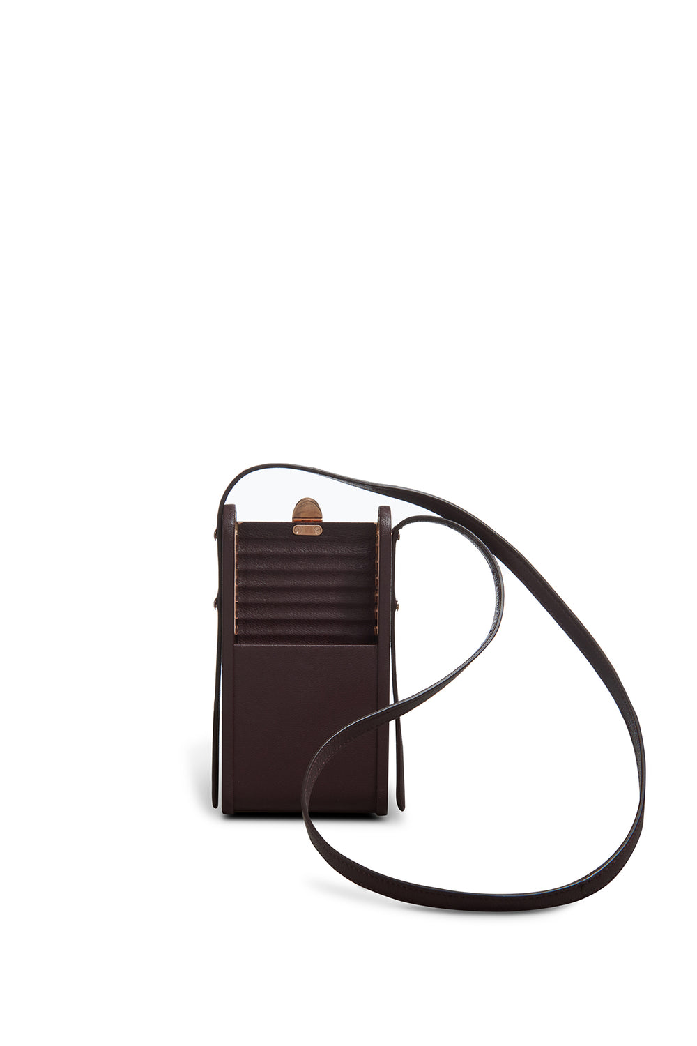 Mabel Crossbody Phone Case in Bordeaux Nappa Leather