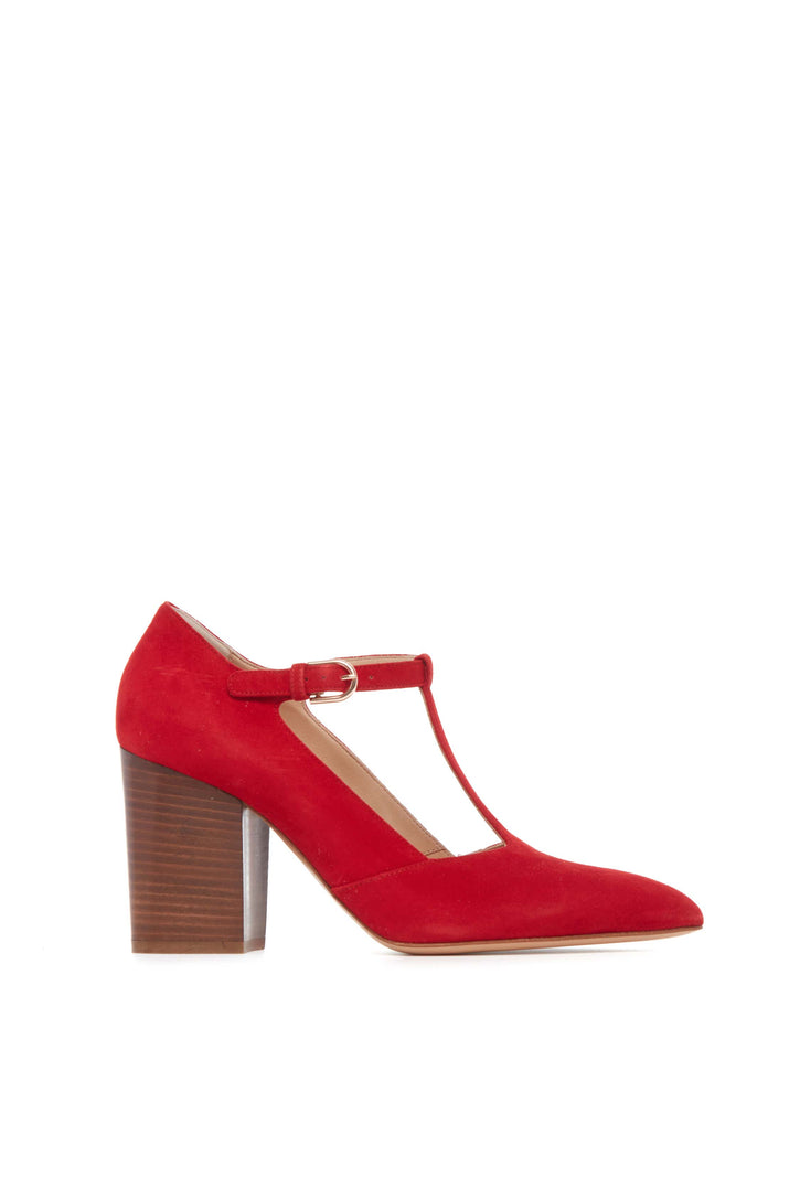 Triana Pump Sandal in Red Topaz Suede
