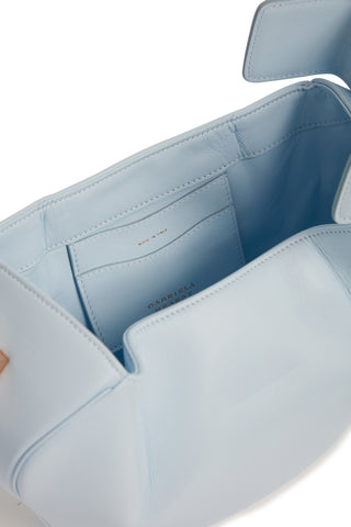 Light Blue Nina Bag Interior Detail - Open Compartment | Gabriela Hearst