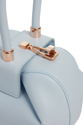 Light Blue Demi Bag Rose Gold Hardware - Close Up Detail | Gabriela Hearst
