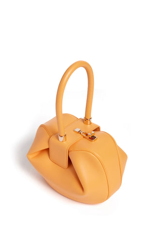 Fluorescent Orange Nappa Leather Nina Bag - Three Quarter Angle | Gabriela Hearst
