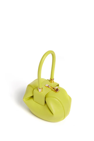 Lime Nappa Leather Demi Bag - Side Profile View | Gabriela Hearst