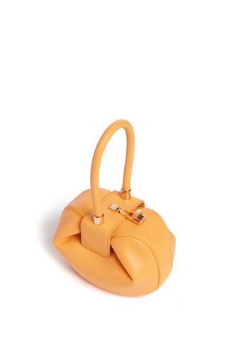 Fluorescent Orange Nappa Leather Demi Bag - Three Quarter View | Gabriela Hearst