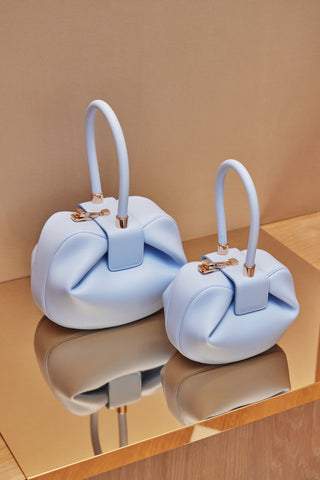 Light Blue Nappa Leather Demi Bags - Two Size Comparison | Gabriela Hearst
