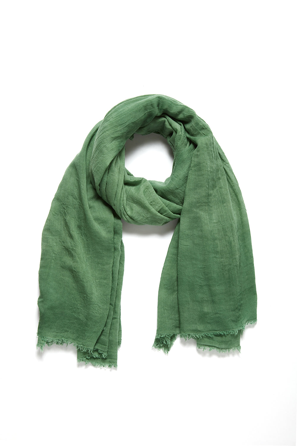 Severino Botanical Dyed Scarf in Aventurine Green Cashmere