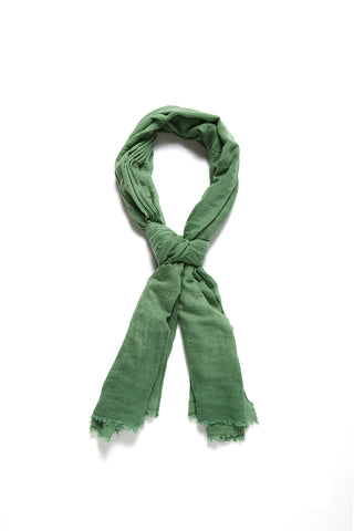 Severino Botanical Dyed Scarf in Aventurine Green Cashmere