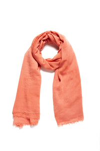 Severino Botanical Dyed Scarf in Watermelon Tourmaline Cashmere