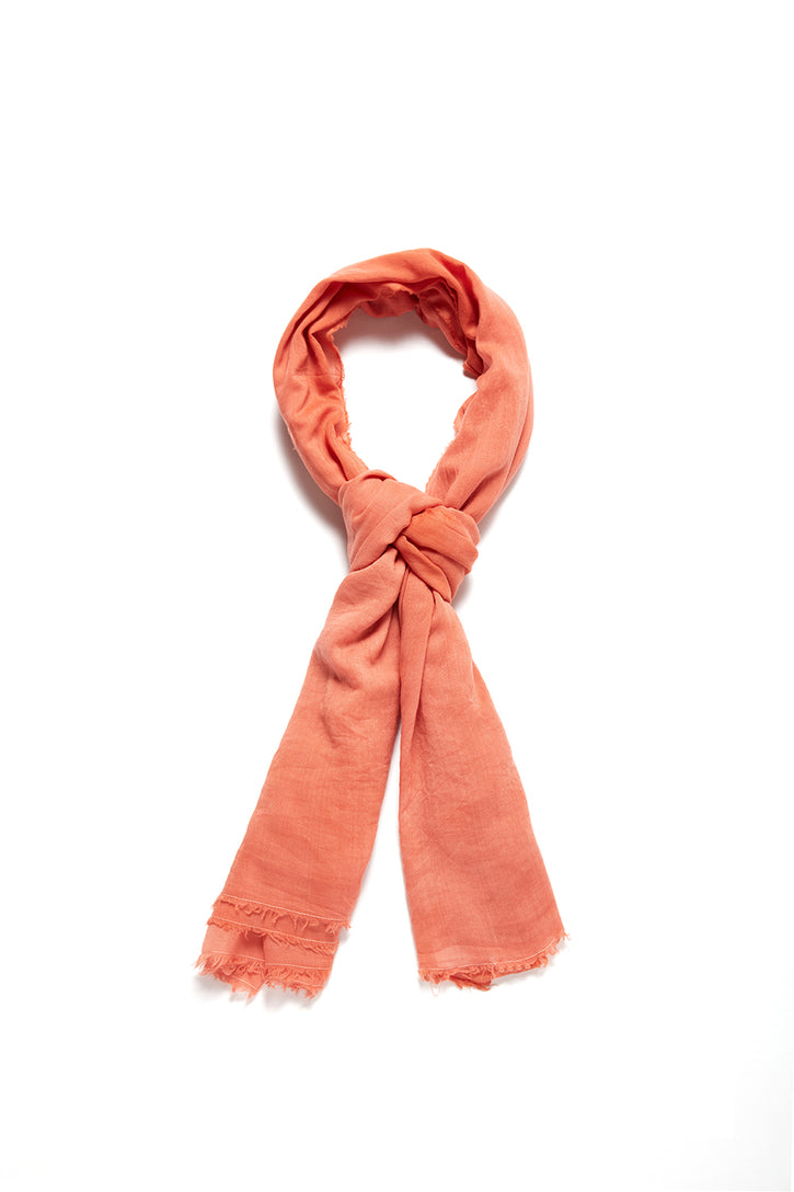 Severino Botanical Dyed Scarf in Watermelon Tourmaline Cashmere