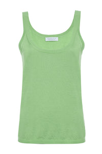 Lother Tank in Green Cashmere Silk