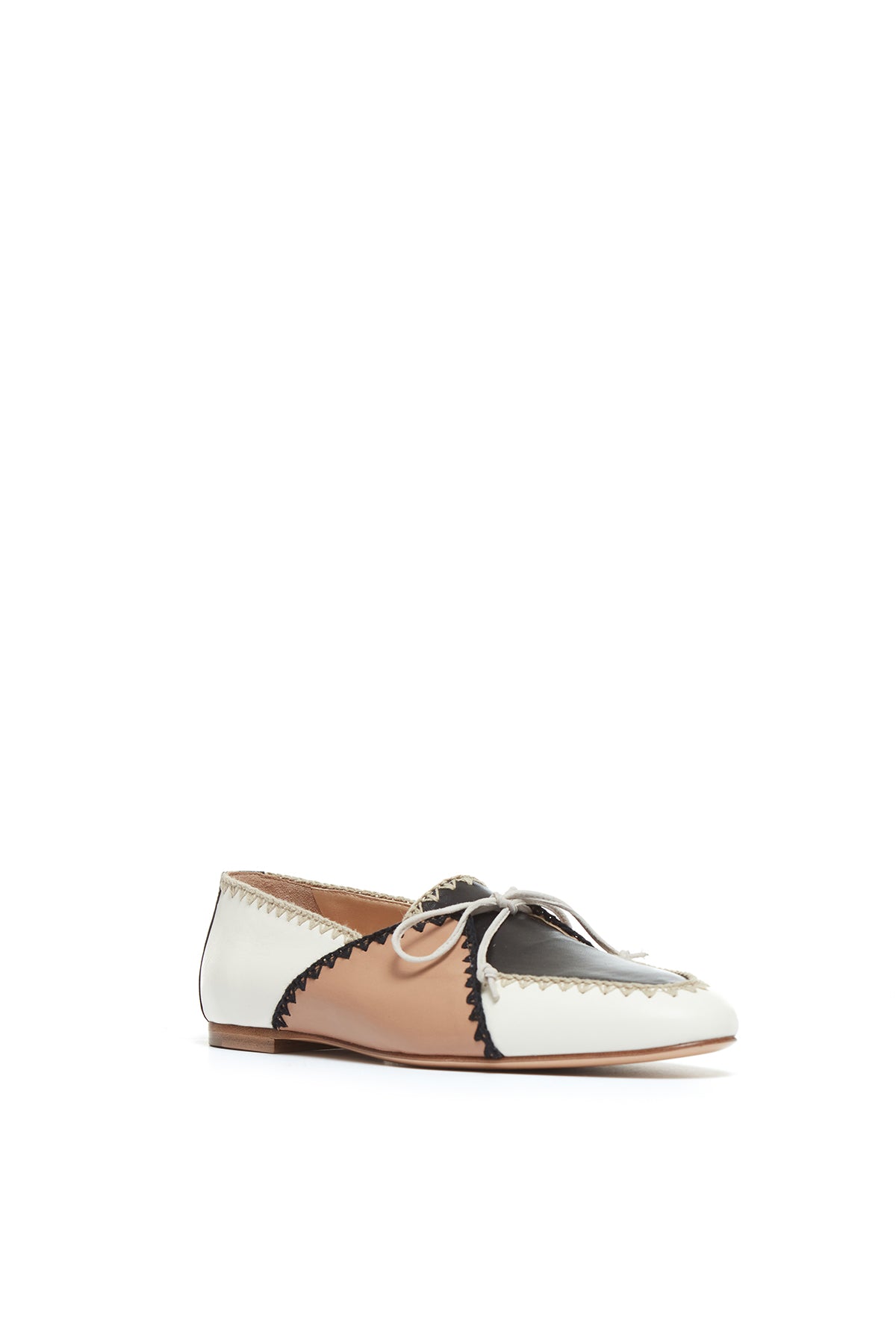 Hawett Flat Shoe in Camel Multi Nappa Leather