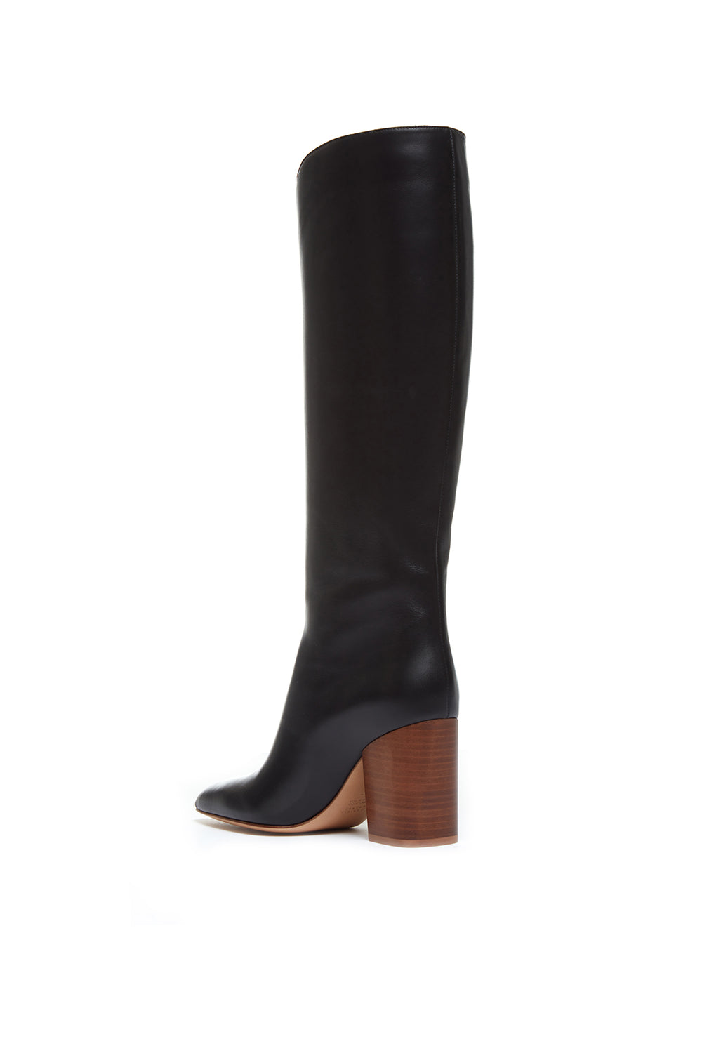 Cora High Knee Boot in Black Leather
