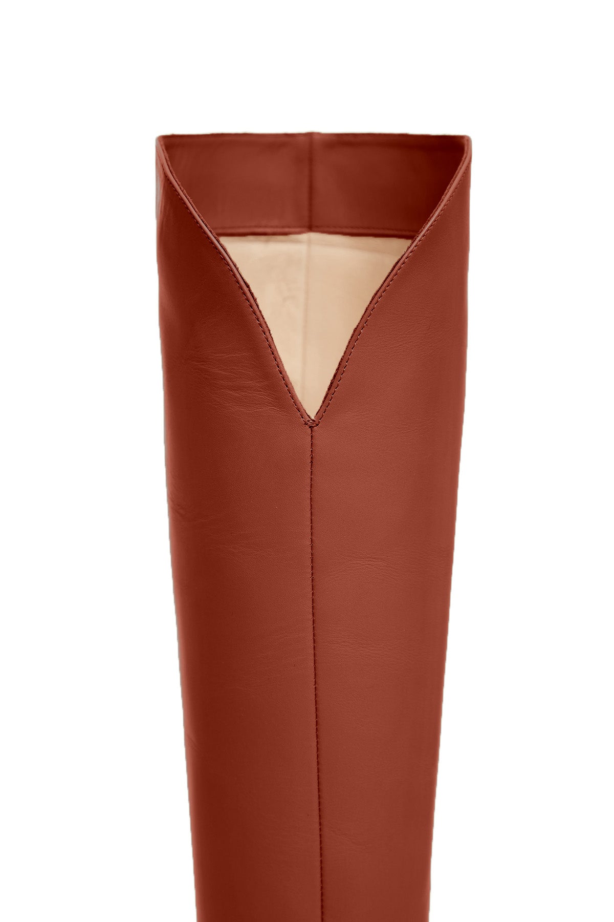 Cora High Knee Boot in Cognac Leather