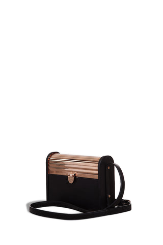 Large Mabel Crossbody Phone Case in Black Nappa Leather