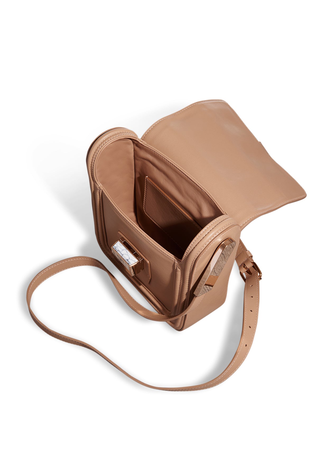 Marvelle Crossbody Bag in Nude Nappa Leather