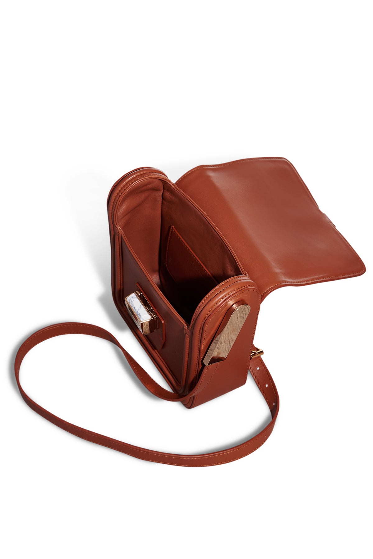 Marvelle Crossbody Bag in Cognac Nappa Leather