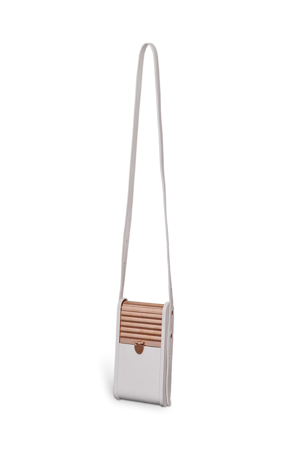 Mabel Crossbody Phone Case in Ivory Nappa Leather