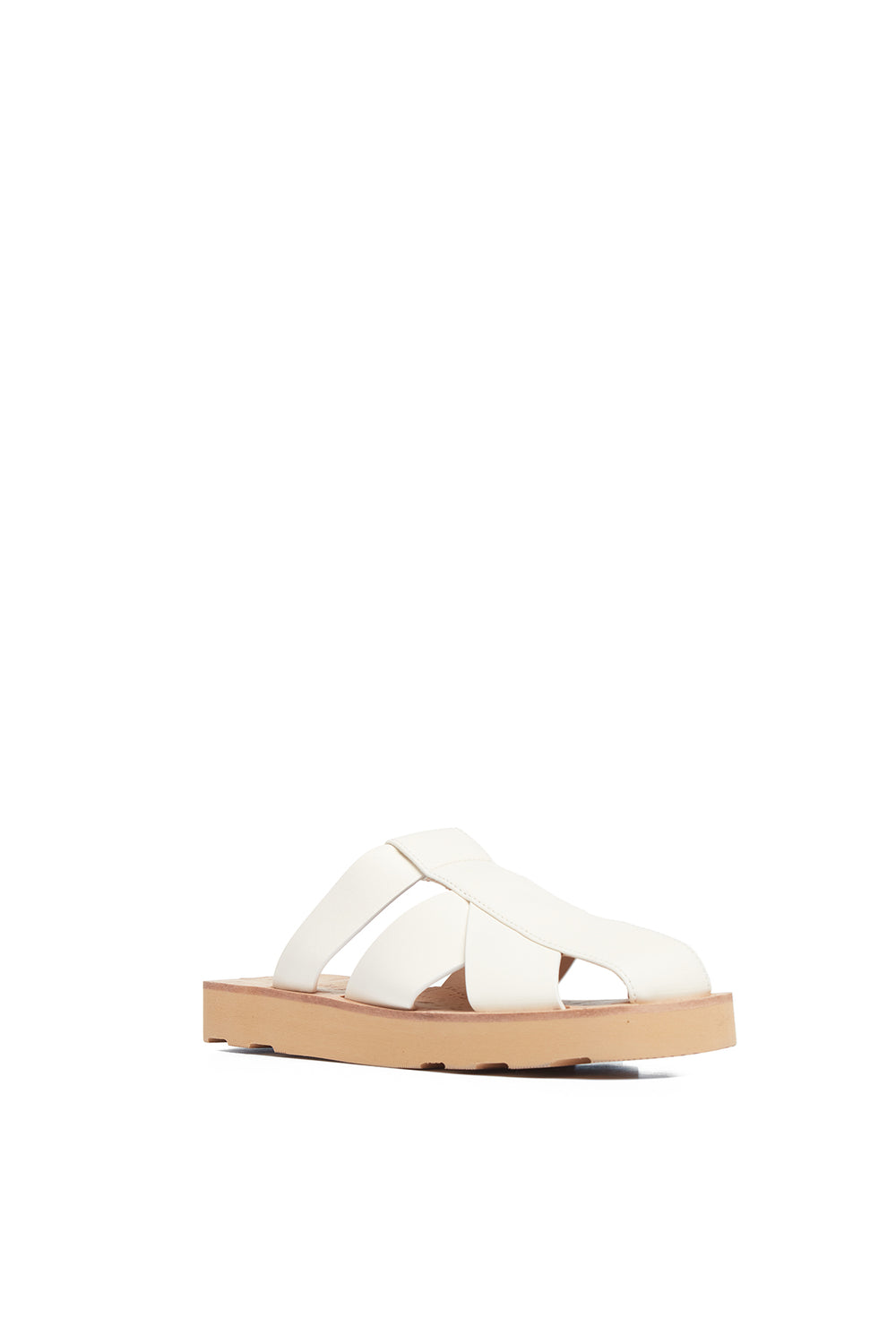 Phaon Slide Sandal in Cream Leather