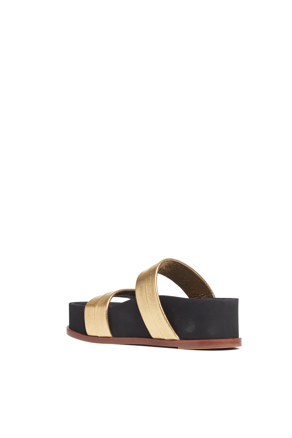 Striker Platform Sandal in Gold Nappa Leather