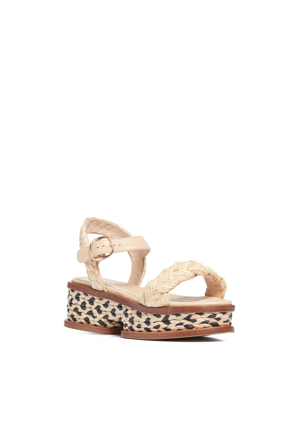 Michael Platform Sandal in Cream Raffia