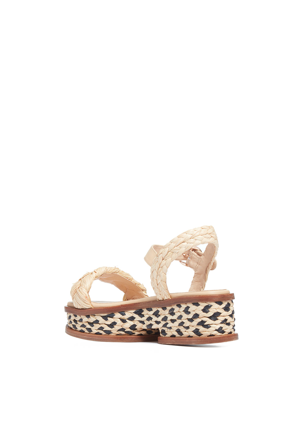 Michael Platform Sandal in Cream Raffia