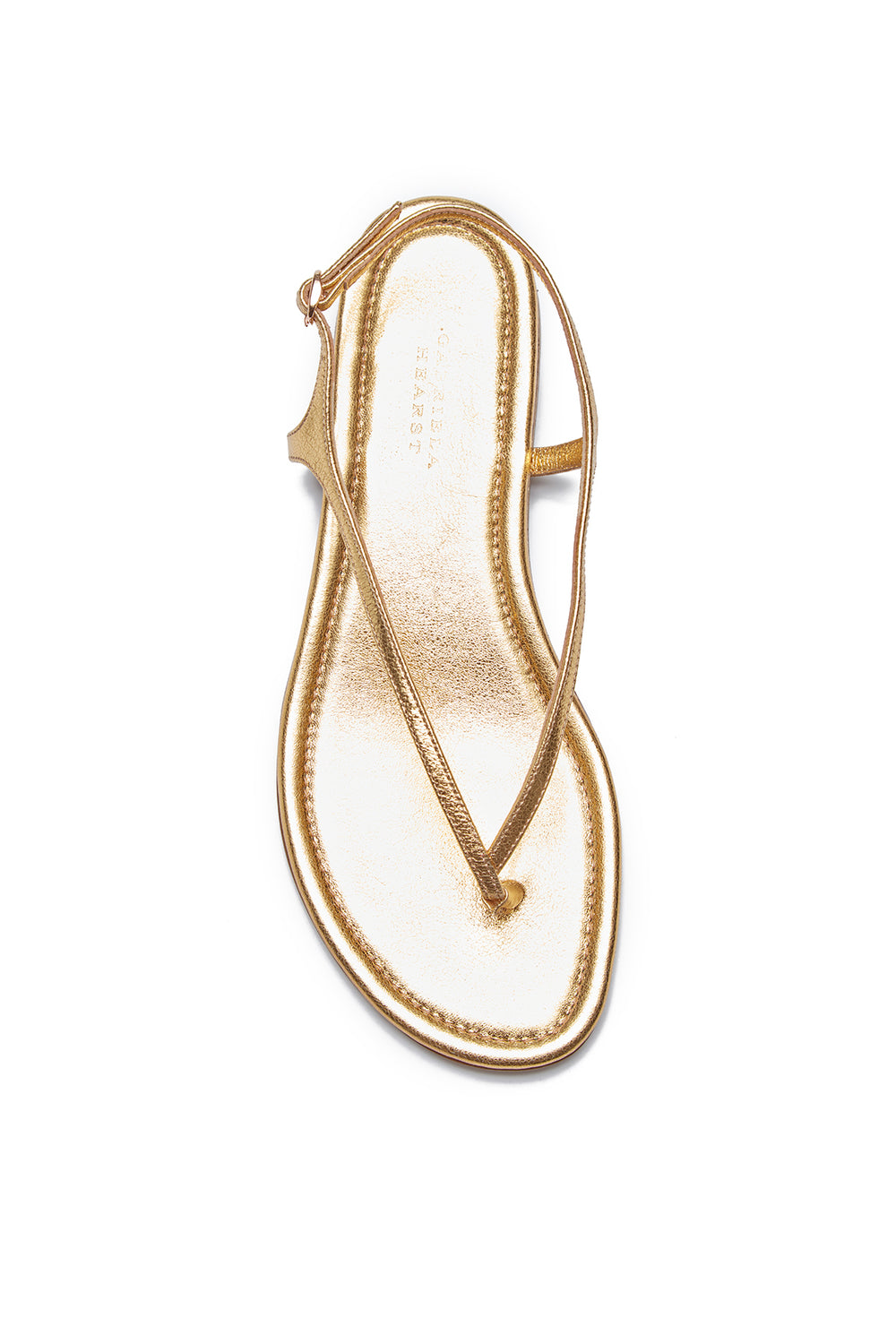 Gia Flat Sandal in Gold Metallic Nappa Leather