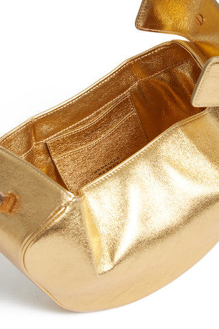 Gold Metallic Nina Bag Interior Compartments - Open Detail | Gabriela Hearst