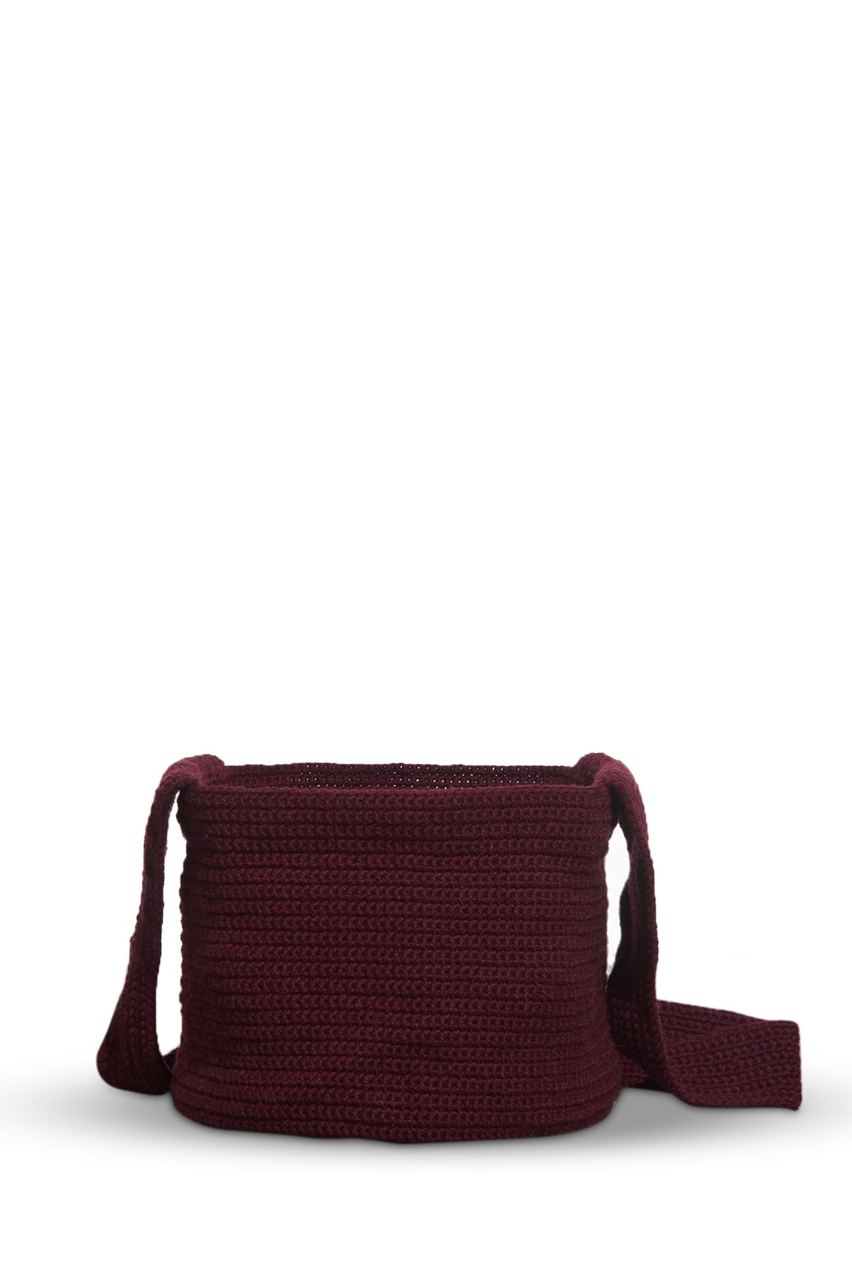 Crossover Knit Bag in Bordeaux Cashmere
