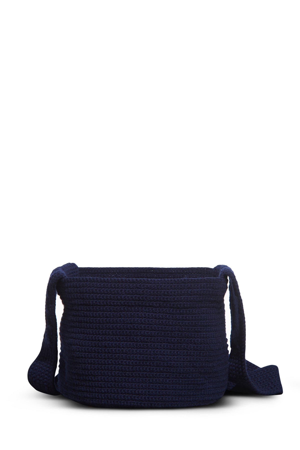 Crossover Knit Bag in Navy Cashmere