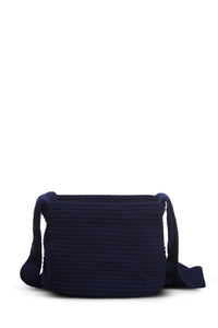 Crossover Knit Bag in Navy Cashmere