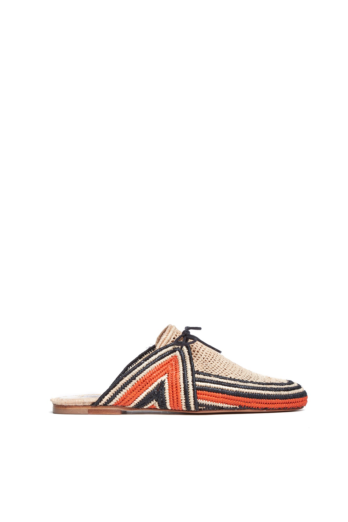 Harriet Flat Mule in Tonic Orange Raffia