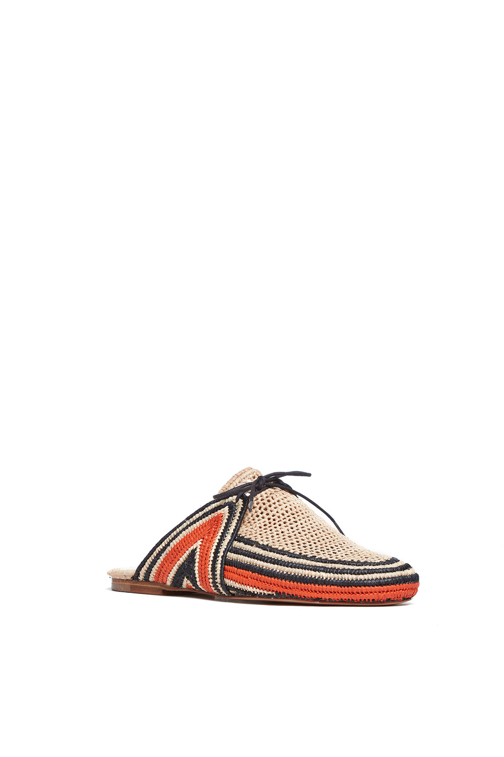 Harriet Flat Mule in Tonic Orange Raffia