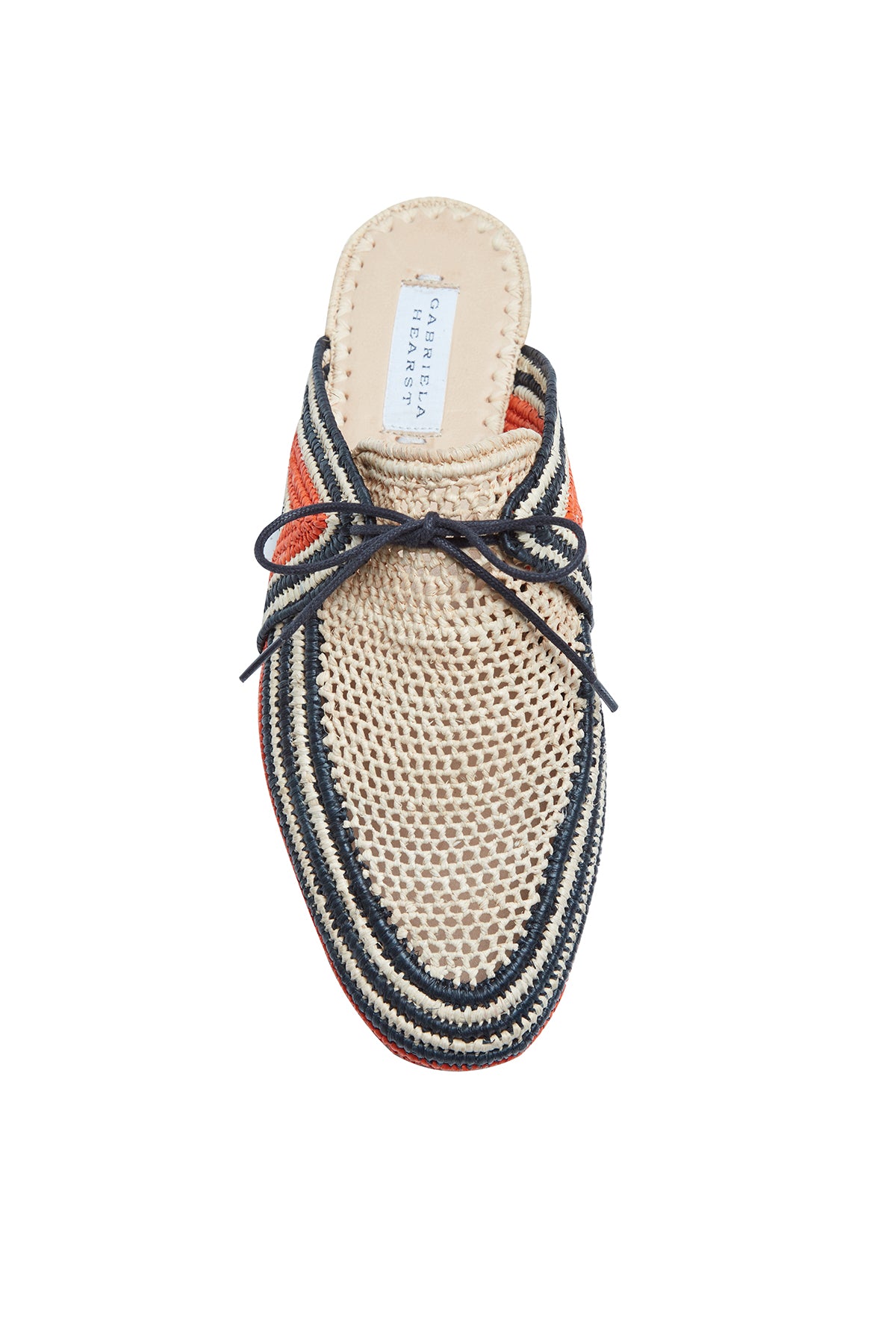 Harriet Flat Mule in Tonic Orange Raffia