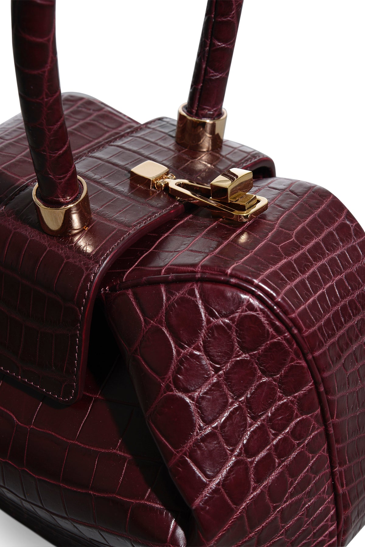 Demi Bag in Bordeaux Crocodile Leather