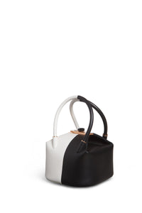 Mini Baez Bag in Black & Ivory Nappa Leather