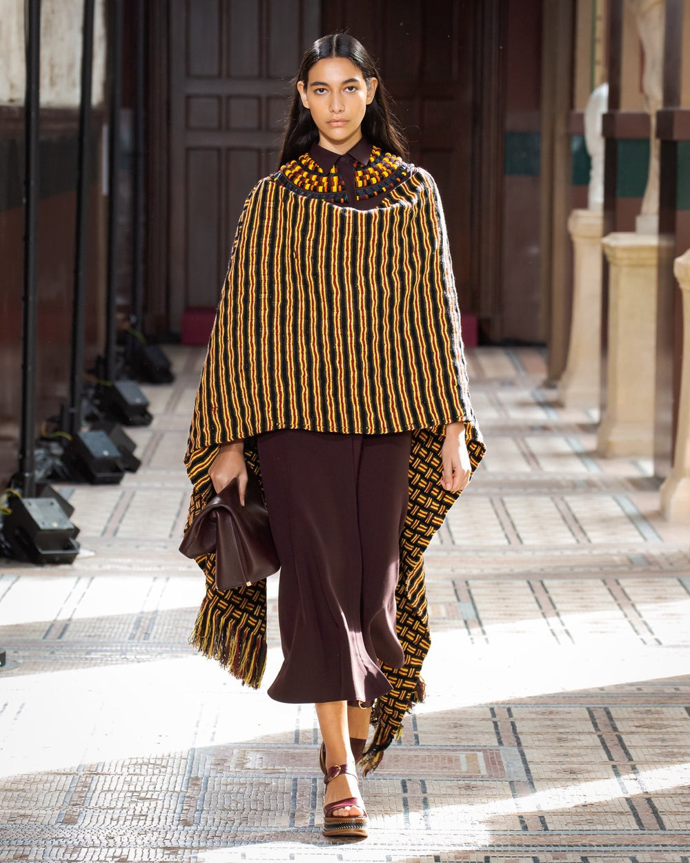 Gasly Rhuana Knit Poncho in Multi Wool