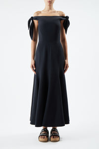 Eda Dress in Black Silk