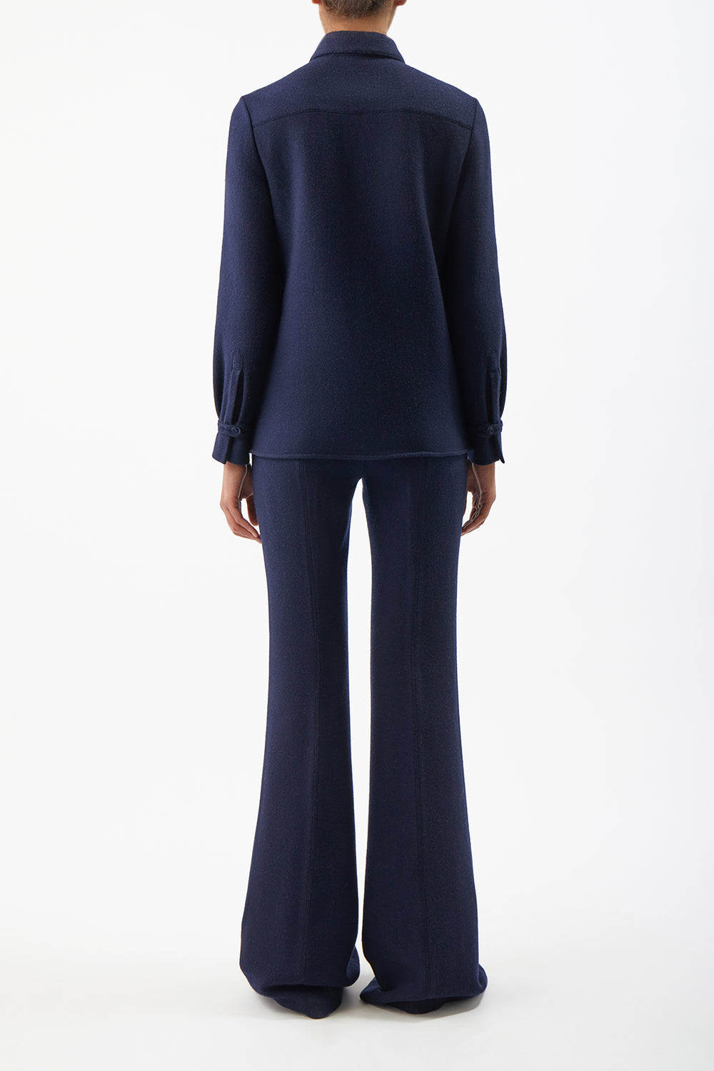 Cruz Shirt in Dark Navy Virgin Wool