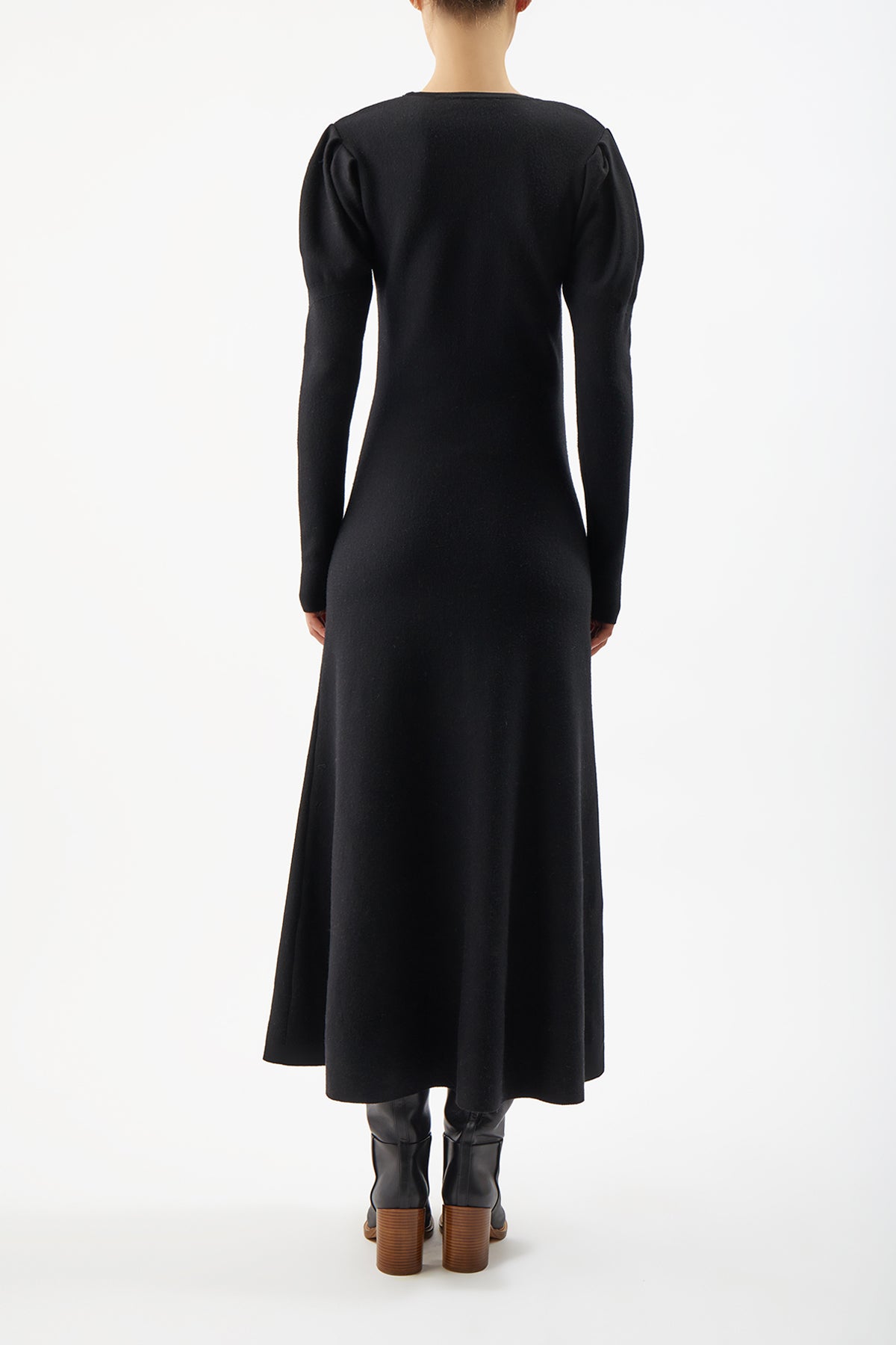 Hannah Knit Dress in Black Merino Wool