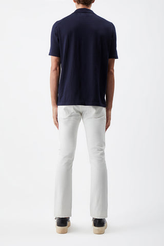 Navy Cashmere Stendhal Polo - Back View On Model | Gabriela Hearst