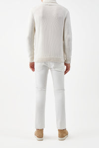 Sal Knit Sweater in Ivory Cashmere