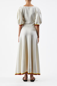 Mira Skirt in Ivory Multi Merino Wool