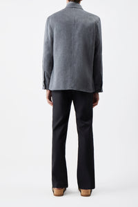 Lucas Overshirt in Dark Grey Melange Winter Silk