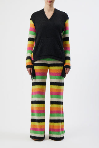 Liu Knit Striped Pant in Multi Cashmere