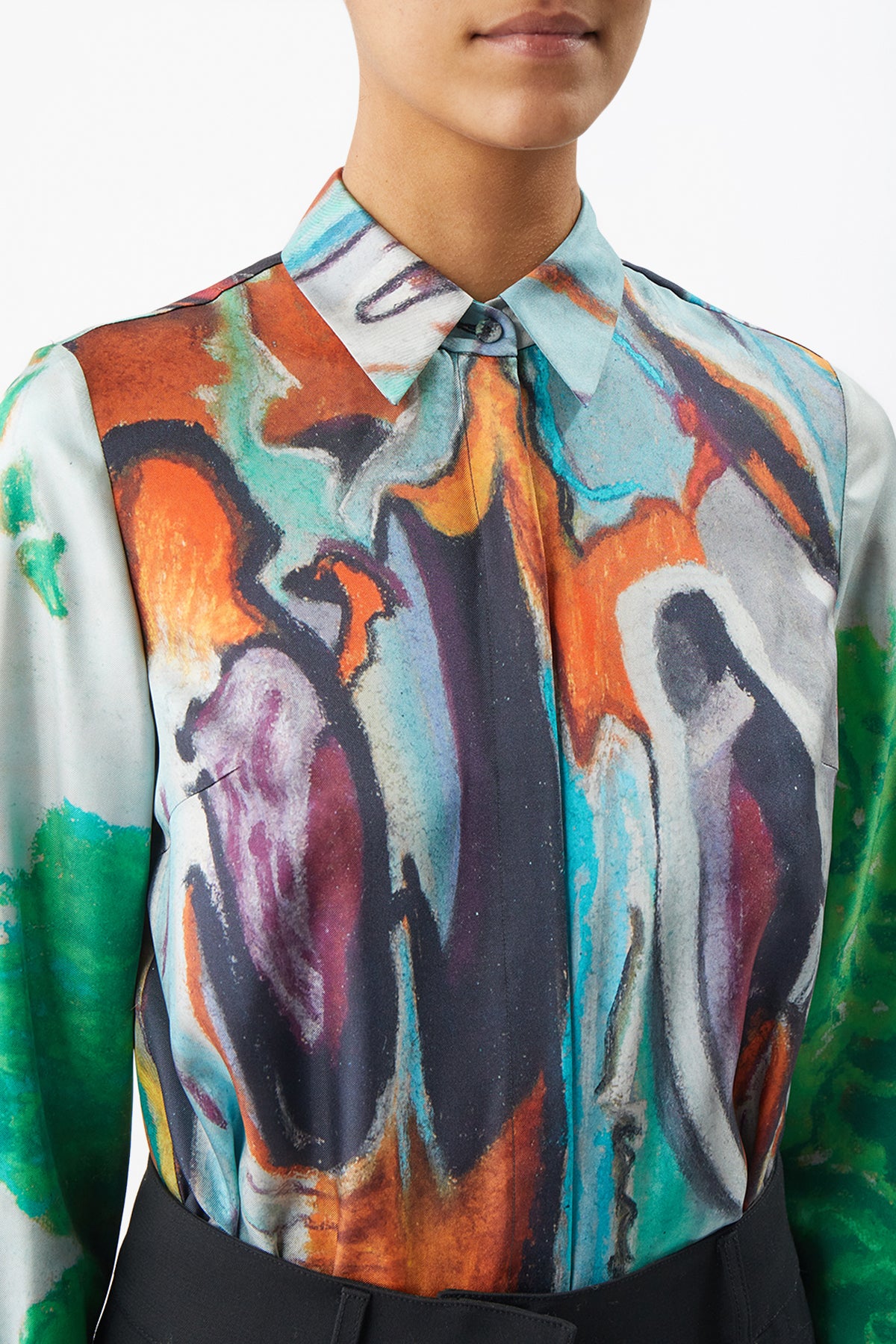 Henri Blouse in Printed Silk Twill